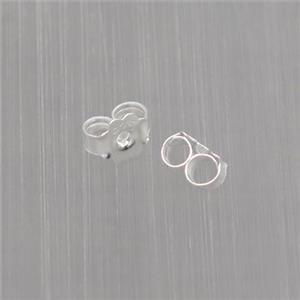 Sterling Silver Earrings Back, silver plated, approx 4mm [STS0020]