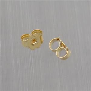 Sterling Silver Earrings Back Nut Gold Plated, approx 4mm [STS0022]
