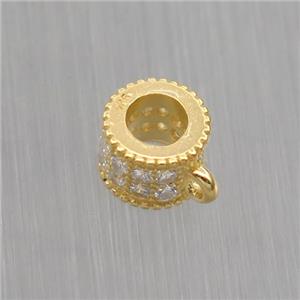 Sterling Silver hanger pave zircon, gold plated, approx 4.5-6mm [STS0035]