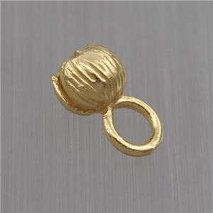 Sterling Silver pendant paved zircon, lotus flower, gold plated, approx 6-11mm [STS0118]