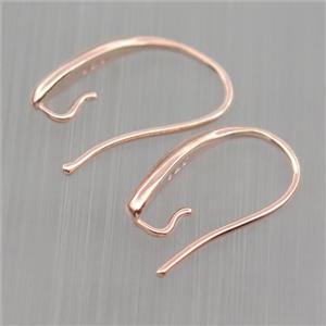 Sterling Silver Hook Earrings, rose gold, approx 8-15mm [STS0311]