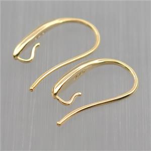Sterling Silver Hook Earrings, gold plated, approx 8-15mm [STS0313]