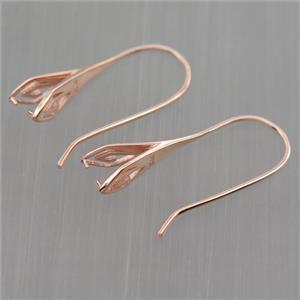 Sterling Silver hook Earrings with bail, rose gold, approx 15-30mm [STS0326]