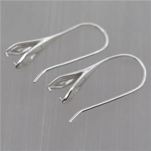 Sterling Silver hook Earrings with bail, platinum plated, approx 15-30mm [STS0327]