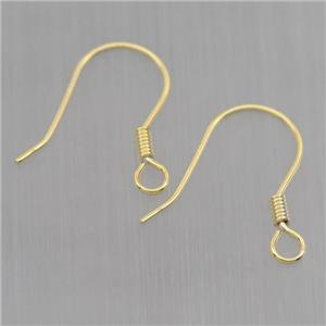 Sterling Silver hook Earrings, gold plated, approx 12-15mm [STS0330]
