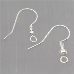 Sterling Silver hook Earrings, platinum plated, approx 12-17mm [STS0331]