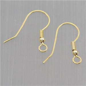 Sterling Silver hook Earrings, gold plated, approx 12-17mm [STS0332]