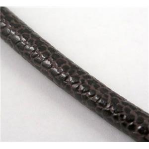 PU leather cord, round, approx 5mm dia [WIRELT111]