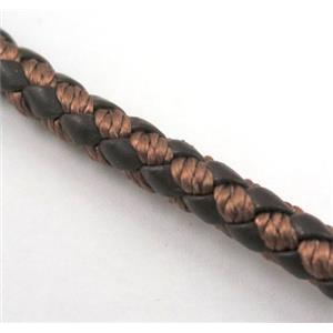 PU leather cord, round, approx 5mm dia [WIRELT127]