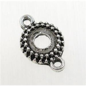tibetan silver connector with tray, non-nickel, approx 11mm [YC123635]