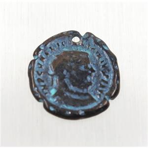 tibetan silver pendant, non-nickel, approx 17.5-18.5mm [YC38250C]