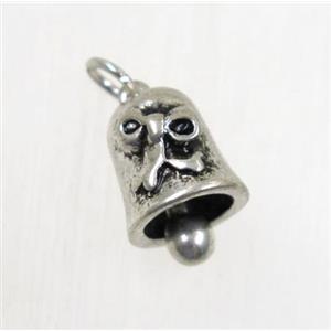 tibetan silver bell pendants, non-nickel, approx 9x10.5mm [YC40517]