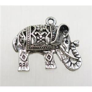 tibetan silver elephant pendant, non-nickel, approx 17.5x26mm [YC45683]