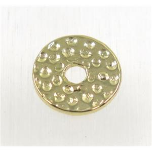 tibetan silver alloy spacer beads, circle, non-nickel, gold plated, approx 13mm dia [YC47534G]