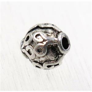 tibetan silver alloy beads, non-nickel, approx 8.5mm dia [YC5709]
