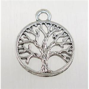 tibetan silver pendant, tree of life, non-nickel, approx 19mm [YC61869]
