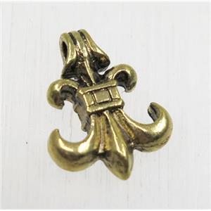 tibetan silver pendant, non-nickel, antique gold, approx 14mm [YC62720AG]