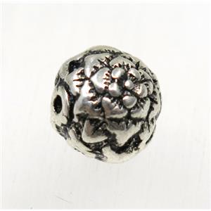 tibetan silver alloy beads, non-nickel, approx 11x12mm [YC63318]