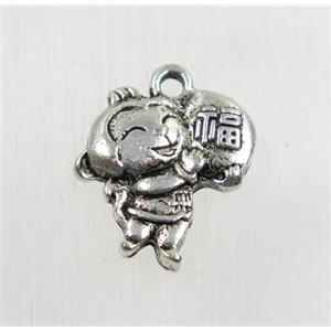 tibetan silver monkey pendants, non-nickel, approx 15mm [YC64822]