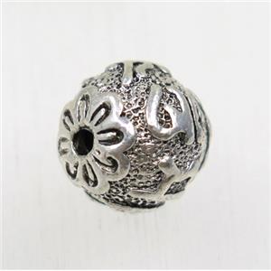 round tibetan silver alloy beads, non-nickel, approx 12mm dia [YC65609]