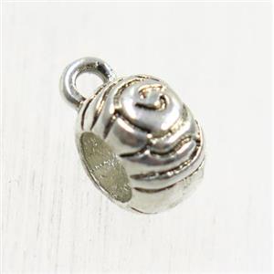 tibetan silver hanger, non-nickel, approx 6x9mm, 5mm holw [YC67044]