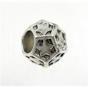 tibetan silver alloy beads, non-nickel, approx 11mm dia, 5mm hole [YC67054]