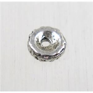 tibetan silver alloy beads, non-nickel, approx 6.5mm dia [YC866]