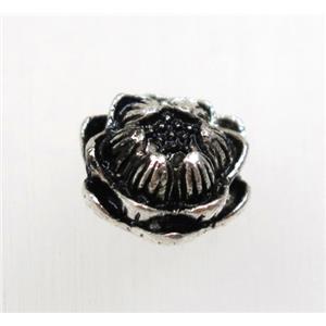 tibetan silver alloy lotus beads, non-nickel, approx 11mm dia [YJ63285]