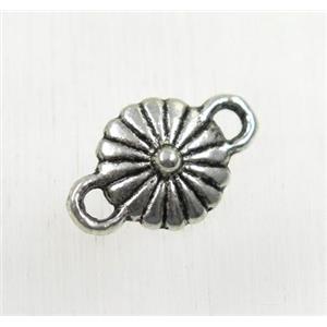 tibetan silver connector, non-nickel, approx 10mm dia [ZN1002]
