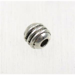 tibetan silver zinc beads, non-nickel, approx 5mm dia, 2mm hole [ZN106]