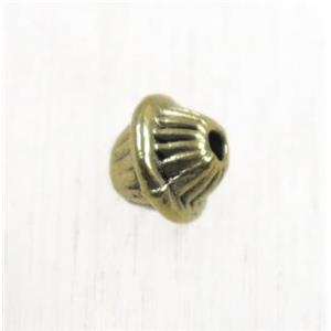 tibetan silver zinc disc beads, non-nickel, antique gold, approx 6.5mm dia [ZN107AG]