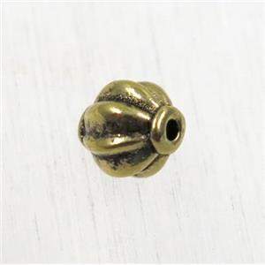 tibetan silver zinc beads, non-nickel, antique gold, approx 6mm dia [ZN1114AG]