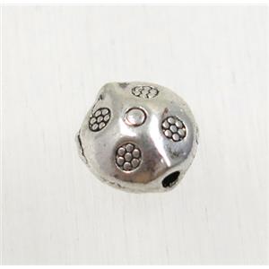 tibetan silver zinc beads, non-nickel, approx 9mm dia [ZN11436]