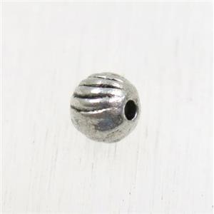 tibetan silver round zinc beads, non-nickel, approx 4.5mm dia [ZN115]