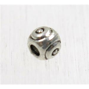 round tibetan silver zinc beads, non-nickel, approx 5.5mm dia, 2mm hole [ZN1198]