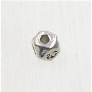 tibetan silver zinc beads, non-nickel, approx 3.5mm dia [ZN1225]