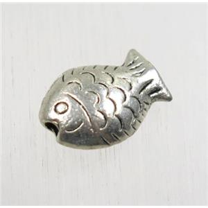 tibetan silver zinc fish beads, non-nickel, approx 10.5x14.5mm [ZN13202]