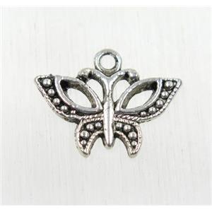 tibetan silver butterfly pendant, non-nickel, approx 12.5x20mm [ZN1352]
