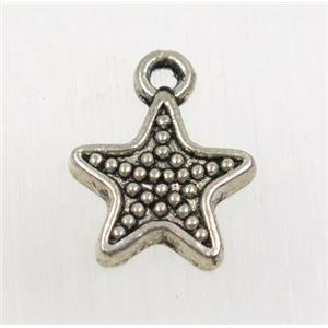 tibetan silver star pendant, non-nickel, approx 12mm [ZN1449]