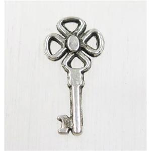tibetan silver key pendant, non-nickel, approx 10x20mm [ZN1539]