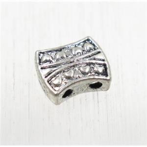 tibetan silver zinc beads with 2holes, non-nickel, approx 7x8.5mm [ZN166]