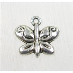 tibetan silver butterfly pendant, non-nickel, approx 10x13mm [ZN1739]