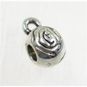 tibetan silver hanger, non-nickel, approx 7x8mm, 3.5mm hole [ZN1753]