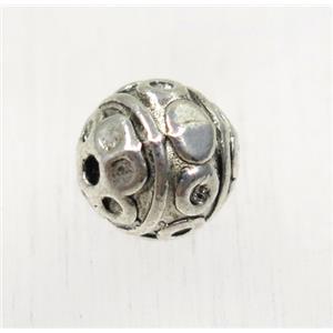 round tibetan silver zinc beads, non-nickel, approx 8.5mm dia [ZN191]