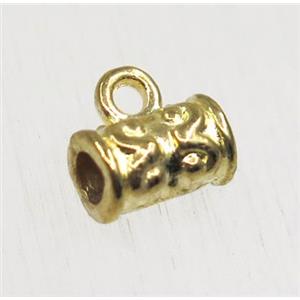 tibetan silver hanger, non-nickel, antique gold, approx 4.5x7.5mm, 2mm hole [ZN1973]
