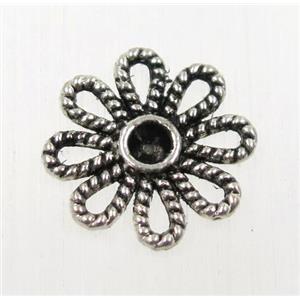 tibetan silver pendant, non-nickel, approx 13mm dia [ZN2906]