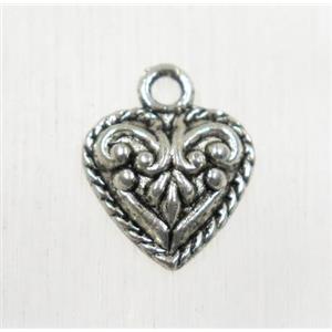 tibetan silver heart pendant, non-nickel, approx 12mm [ZN337]