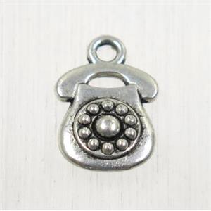 tibetan silver phone pendant, non-nickel, approx 10x12mm [ZN40397]