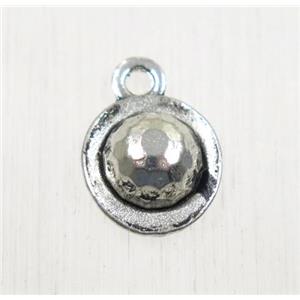 tibetan silver pendant, non-nickel, approx 10x11mm [ZN40444]