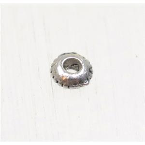 tibetan silver zinc rondelle beads, non-nickel, approx 3.7mm dia [ZN419]